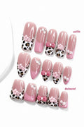 💅🏽 Pink Leopard Floral finger Nail Set